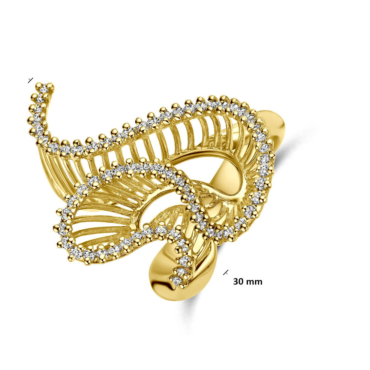 14k Geelgouden ring met diamant