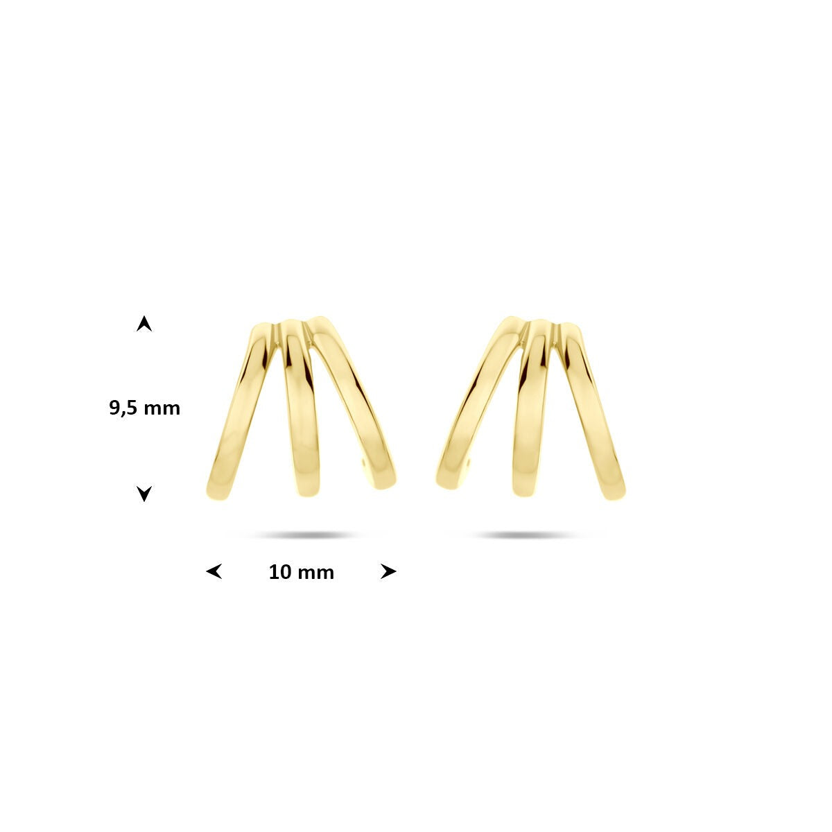 Boucles d'oreilles puces en argent 925 plaqué or