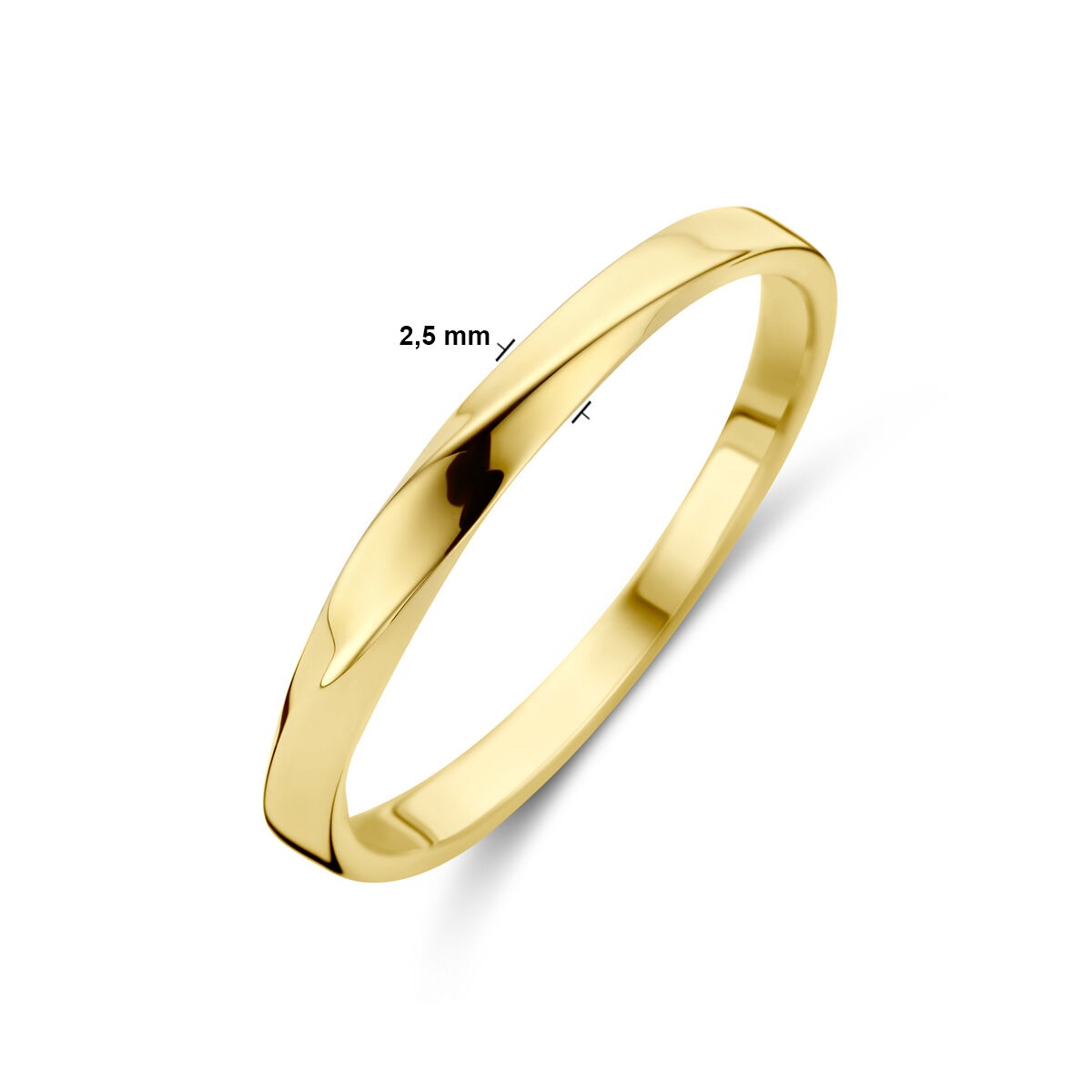 Bague pour femme en or jaune 14k – 2.5mm de large