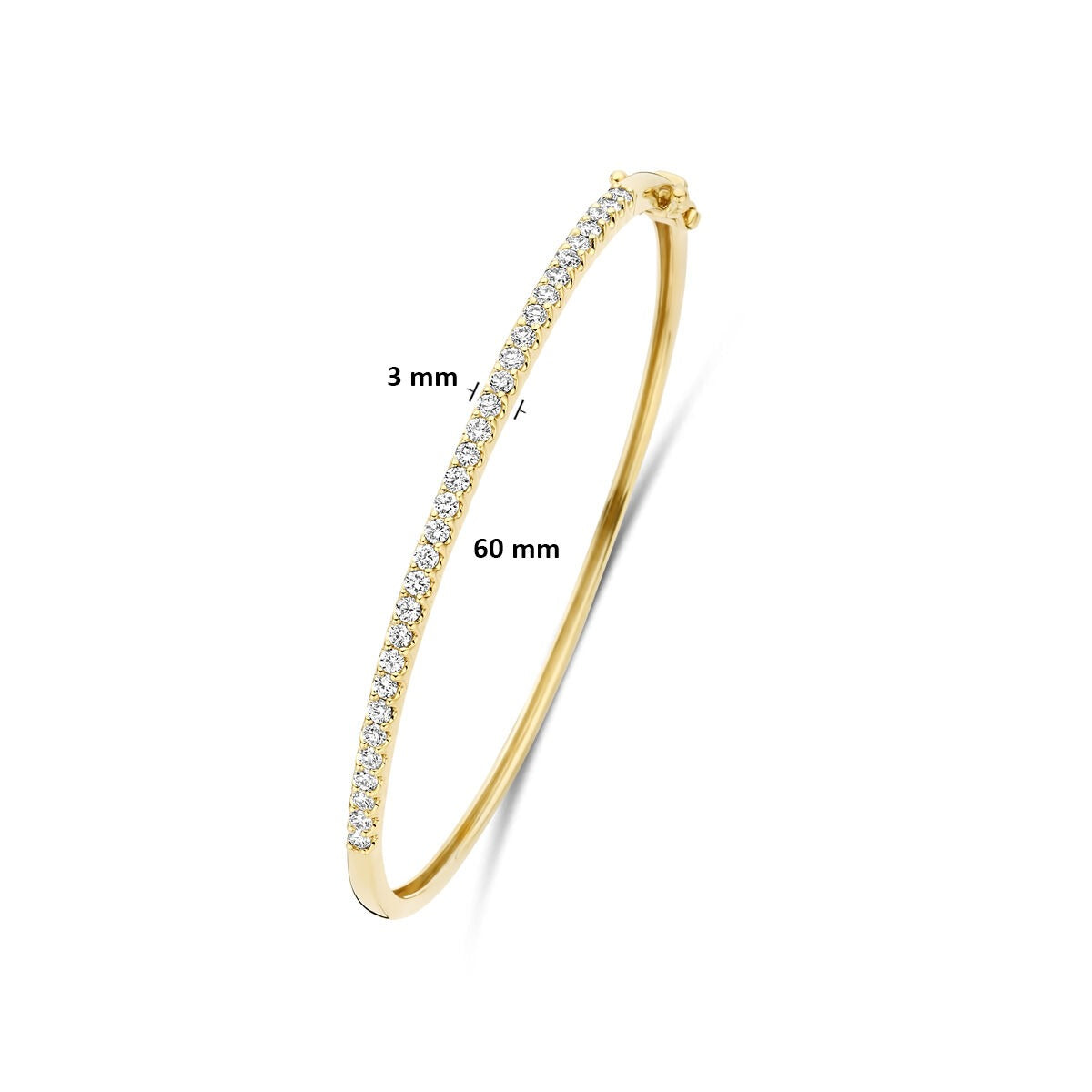 Bangle en or jaune 14k avec diamant synthétique 1.00ct