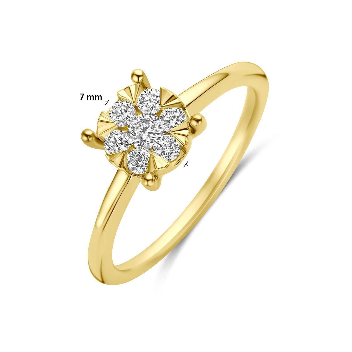 bague en or jaune 14k avec diamant cultivé en laboratoire