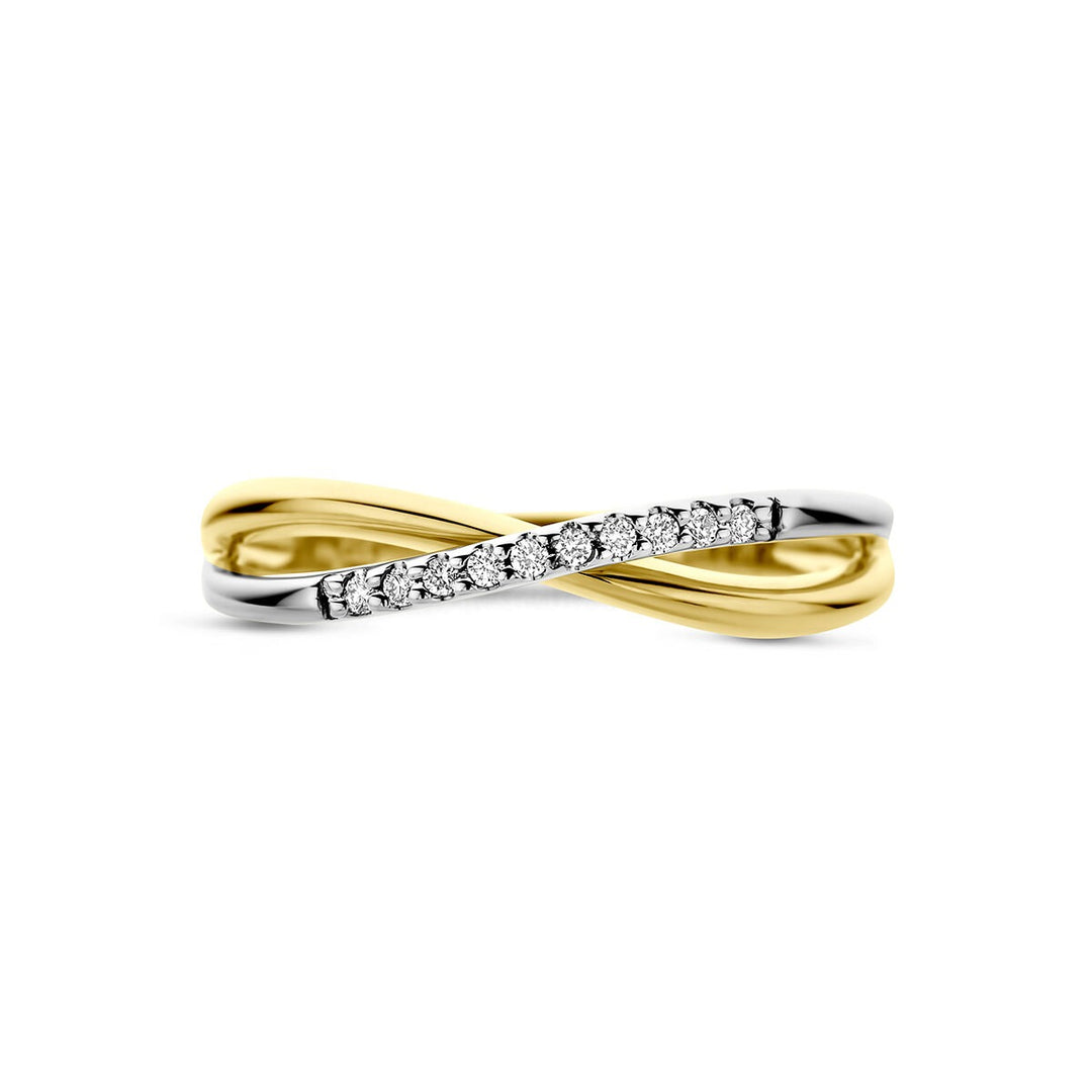 14k Bicolor gouden ring met diamant