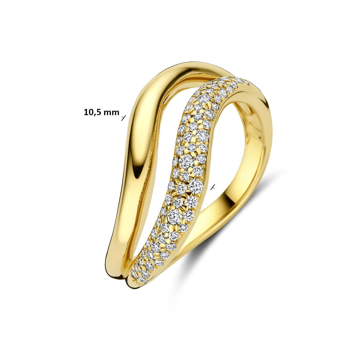 Bague en or jaune 14k avec diamant 0.32ct