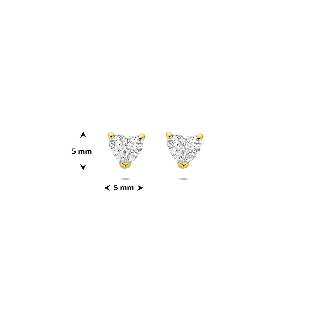Puces d'oreilles en or jaune 14k avec diamant lab grown en forme de cœur 0.60ct