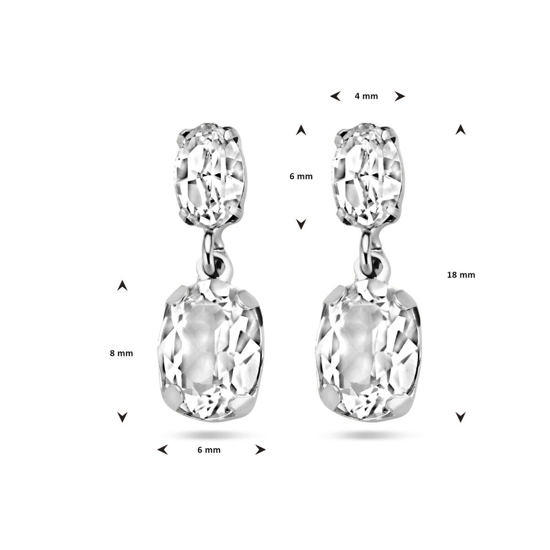 Gerhodineerd zilveren oorhangers met Swarovski kristal