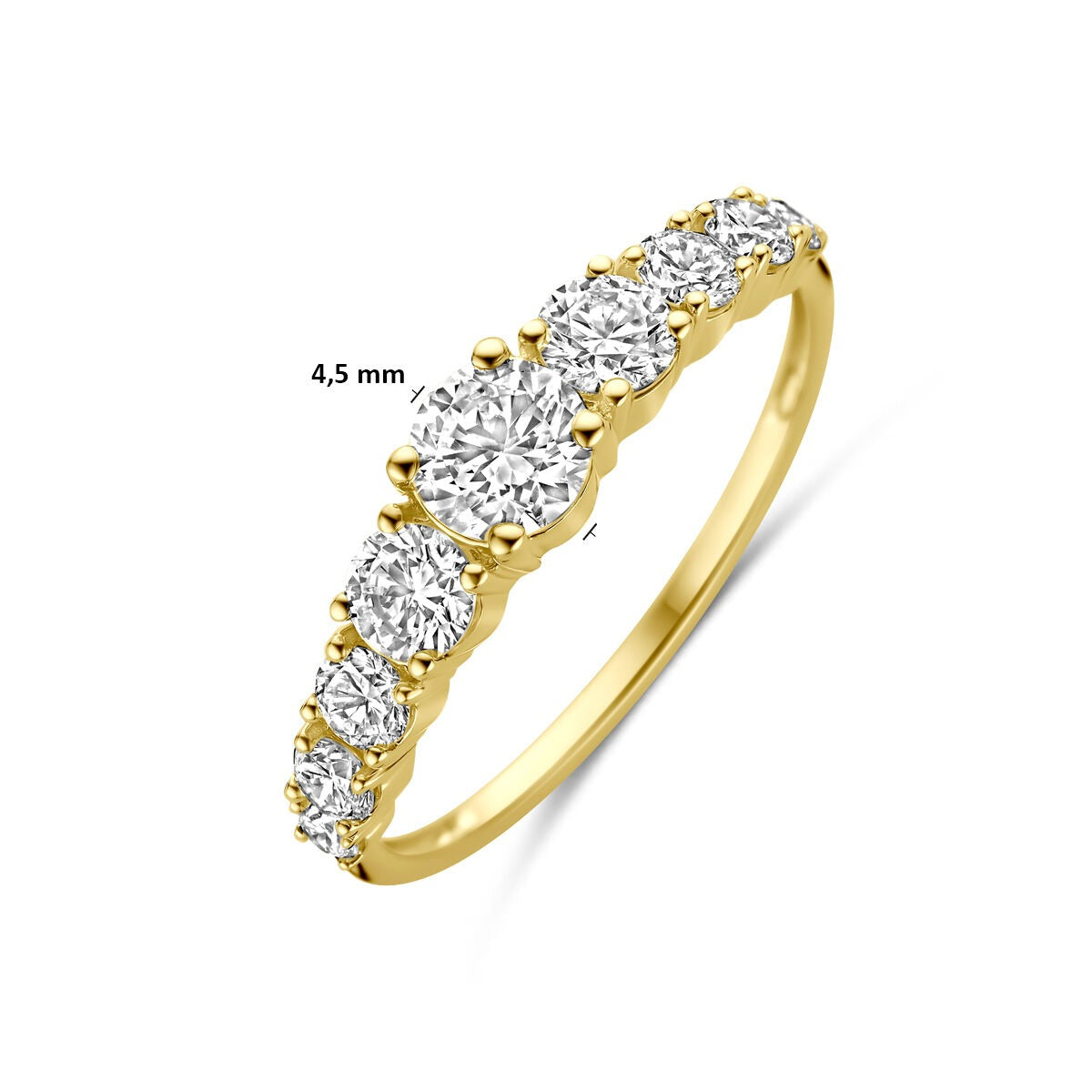 Bague en or jaune 14k avec diamant cultivé en laboratoire