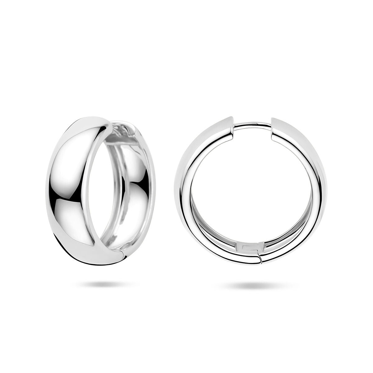 Créoles en argent pour femme – rhodiées 25x8 mm