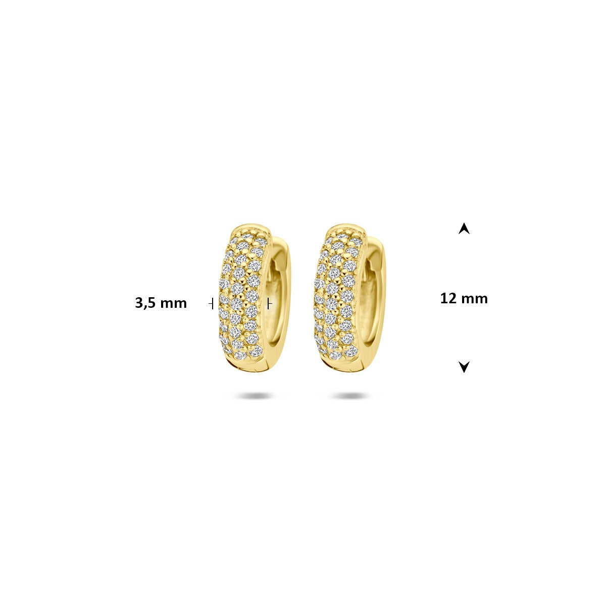 Créoles en argent 925 plaqué or avec zircone