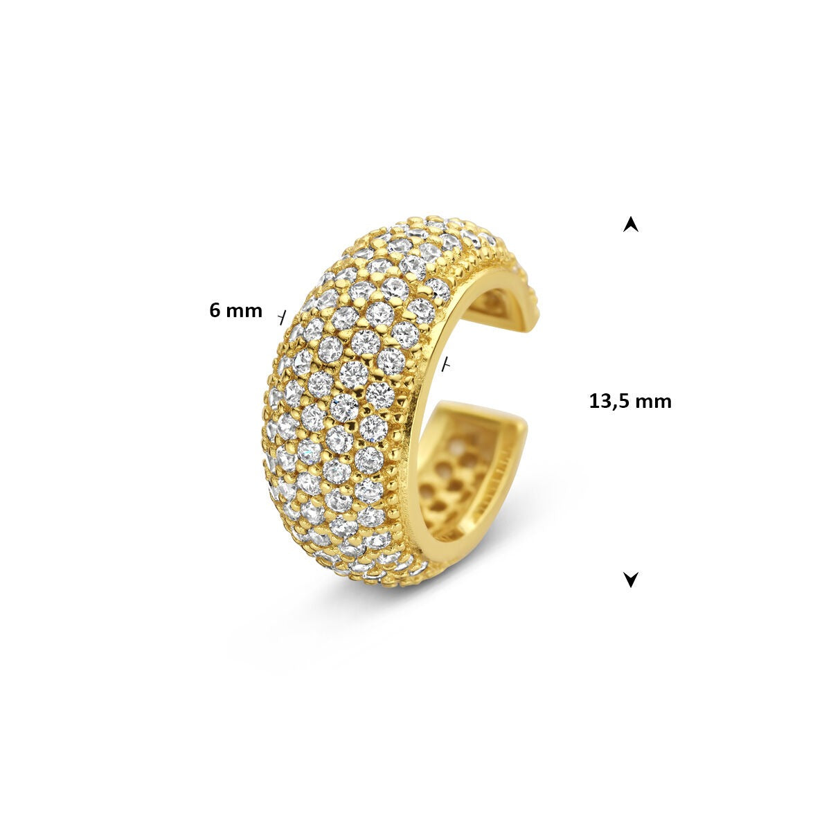 Ear cuff plaqué or en argent avec zircone – argent 925