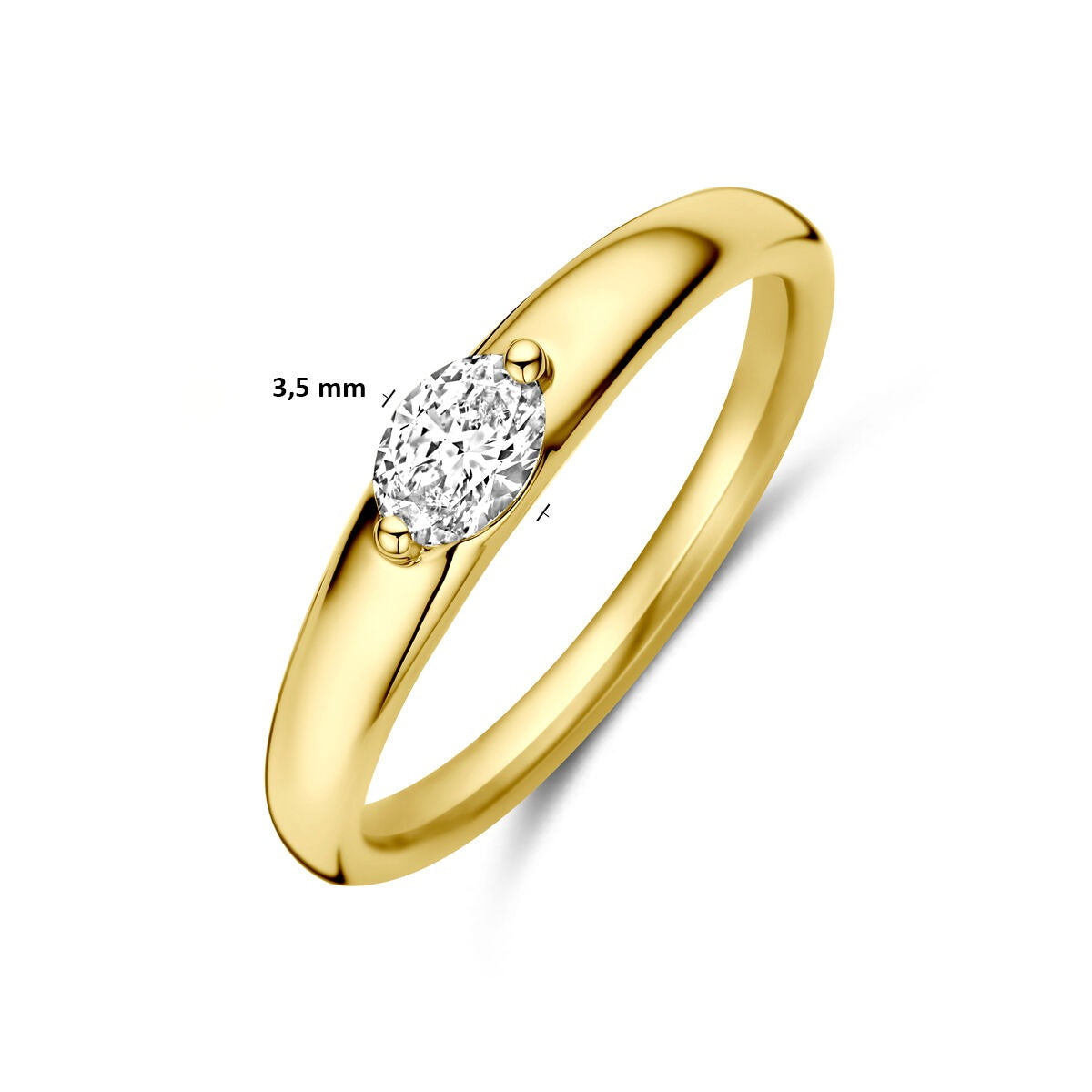Bague en or jaune 14k avec diamant 0,32 ct solitaire