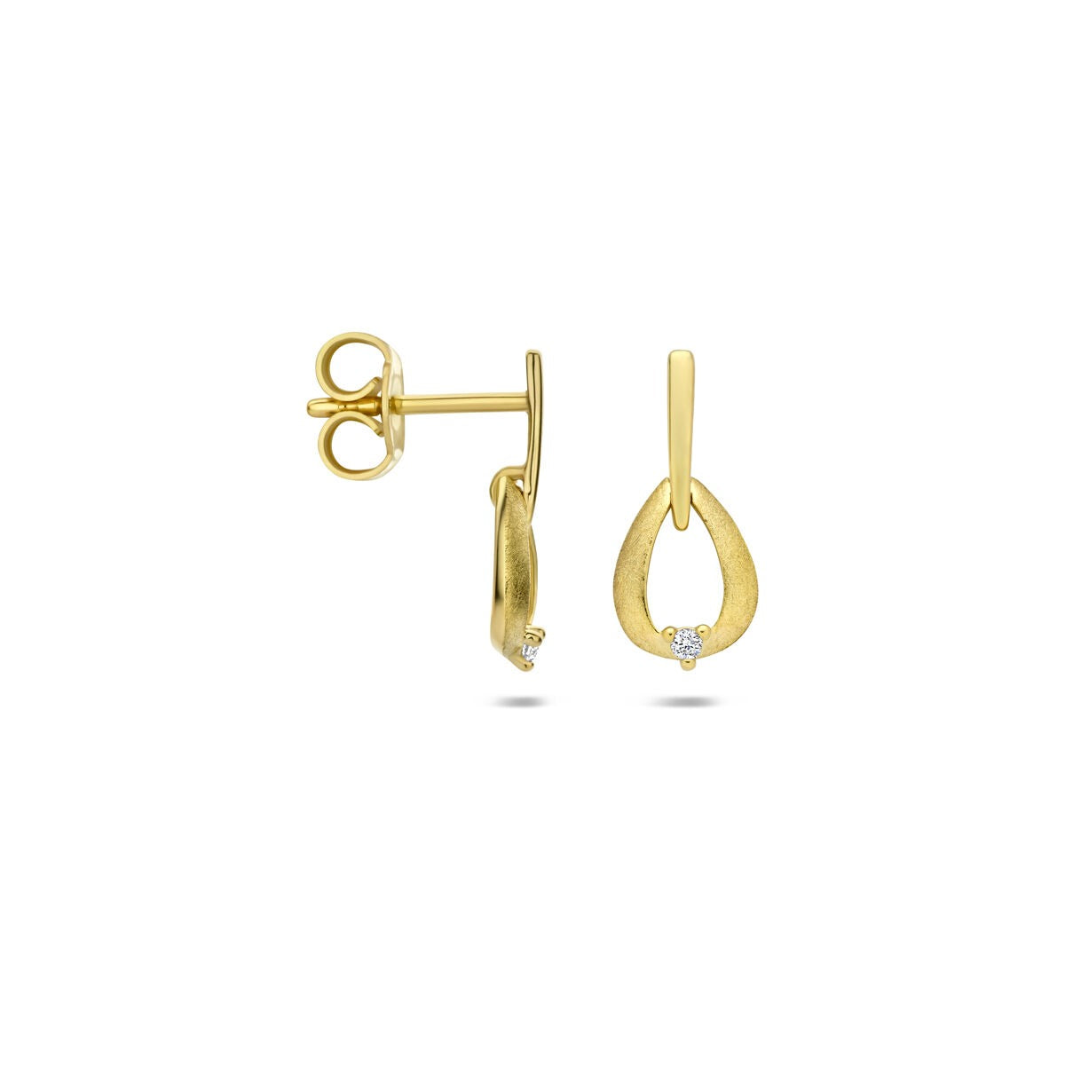 Boucles d'oreilles en or jaune 14k avec diamant
