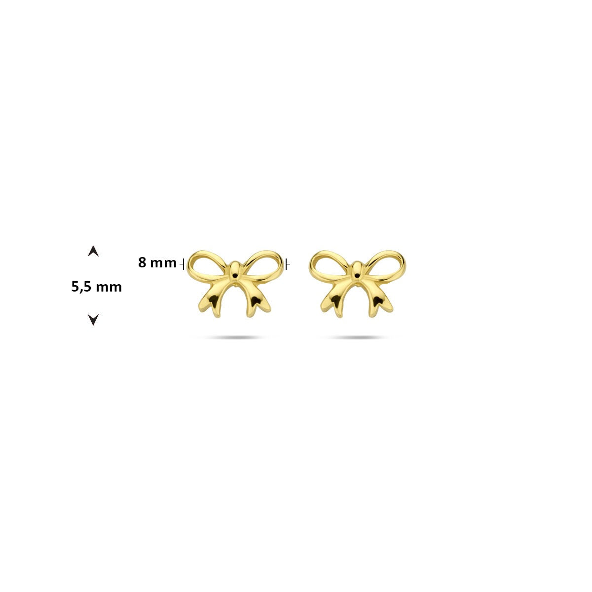 Puces d'oreilles en or jaune 14k en forme de nœud pour femme