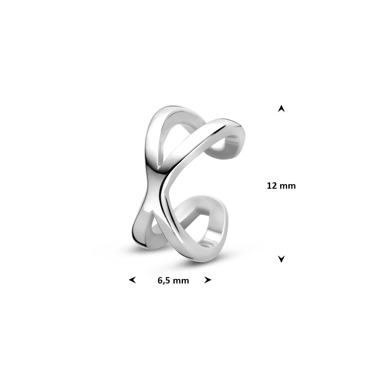 Ear cuff en argent 925 rhodié