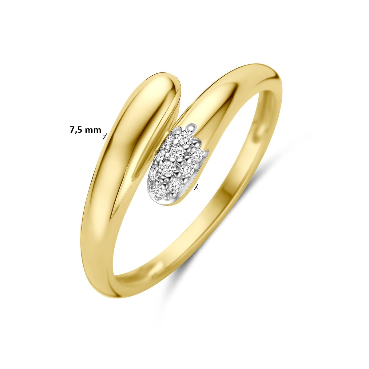 bague en or jaune 14k avec diamant