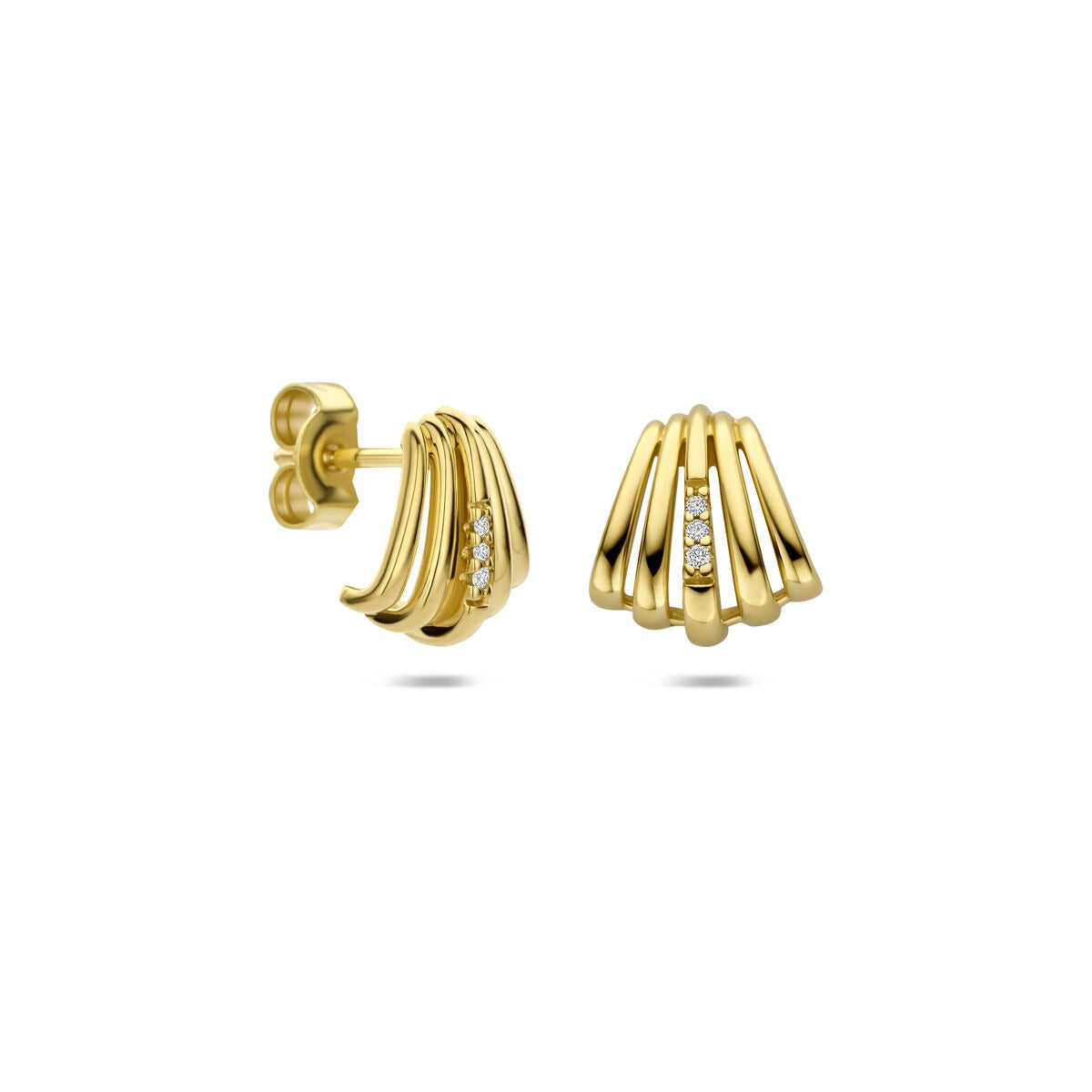Créoles en or avec diamant – or jaune 14k