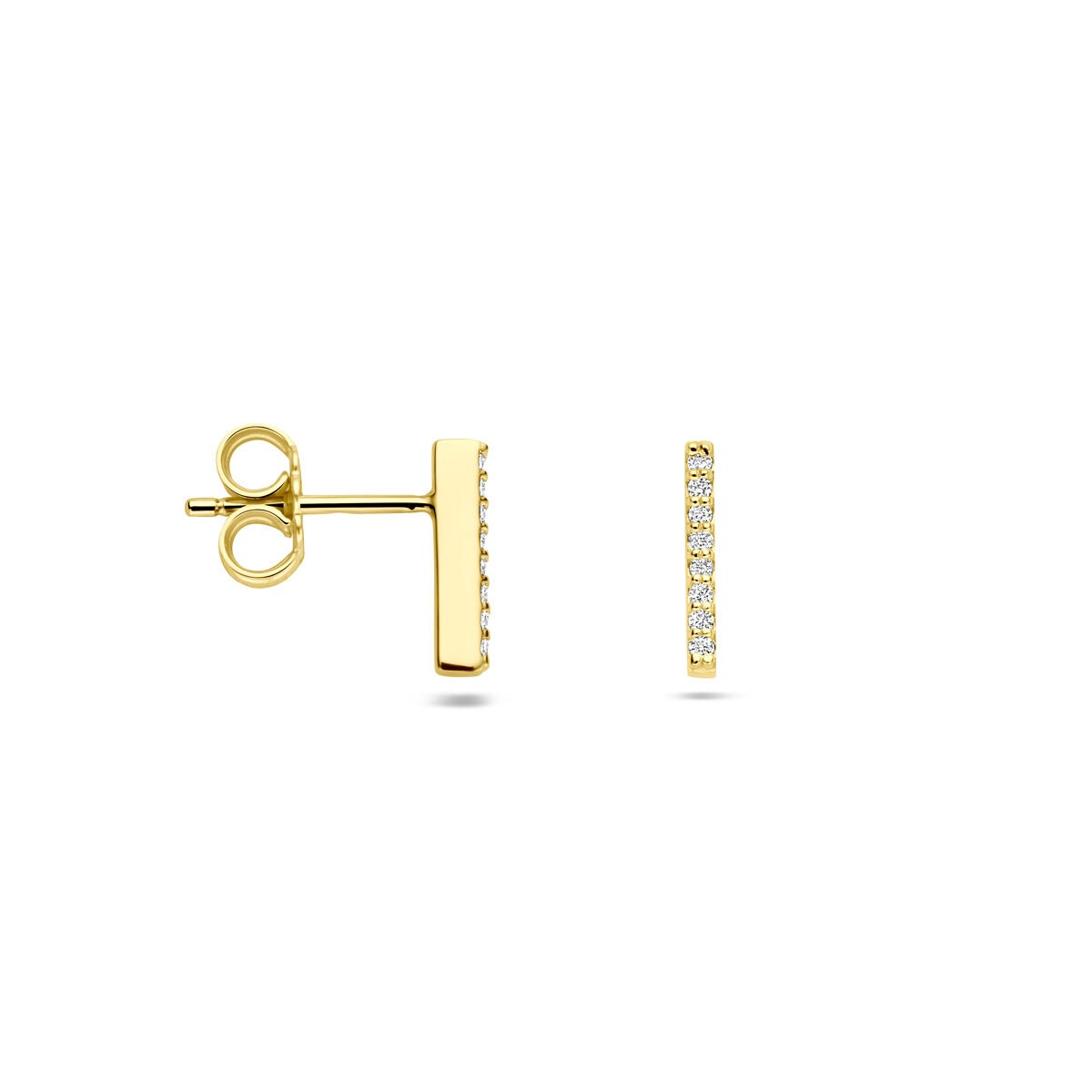 Puces d'oreilles en or jaune 14k avec diamant cultivé en laboratoire
