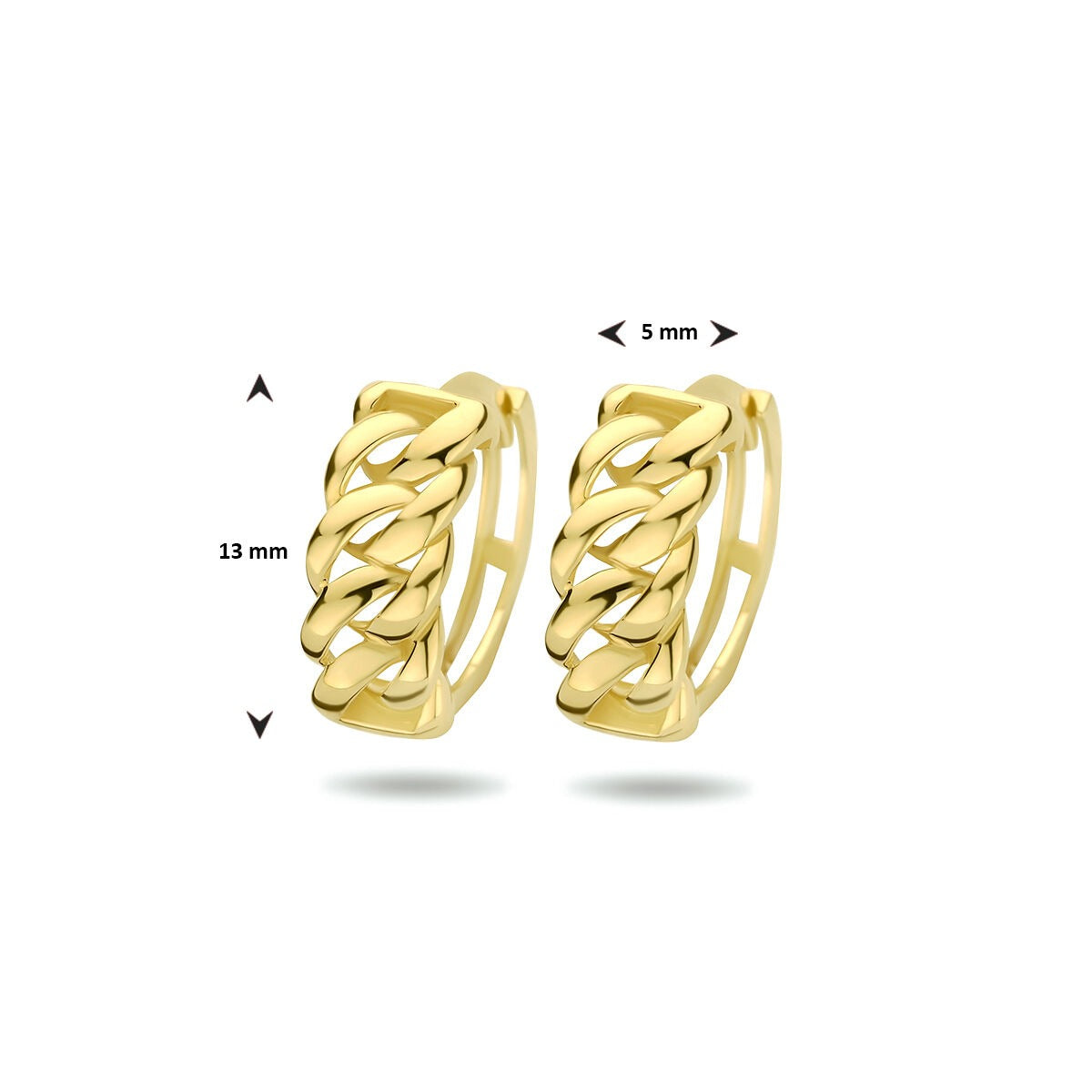 créoles en or jaune 9k 13 mm