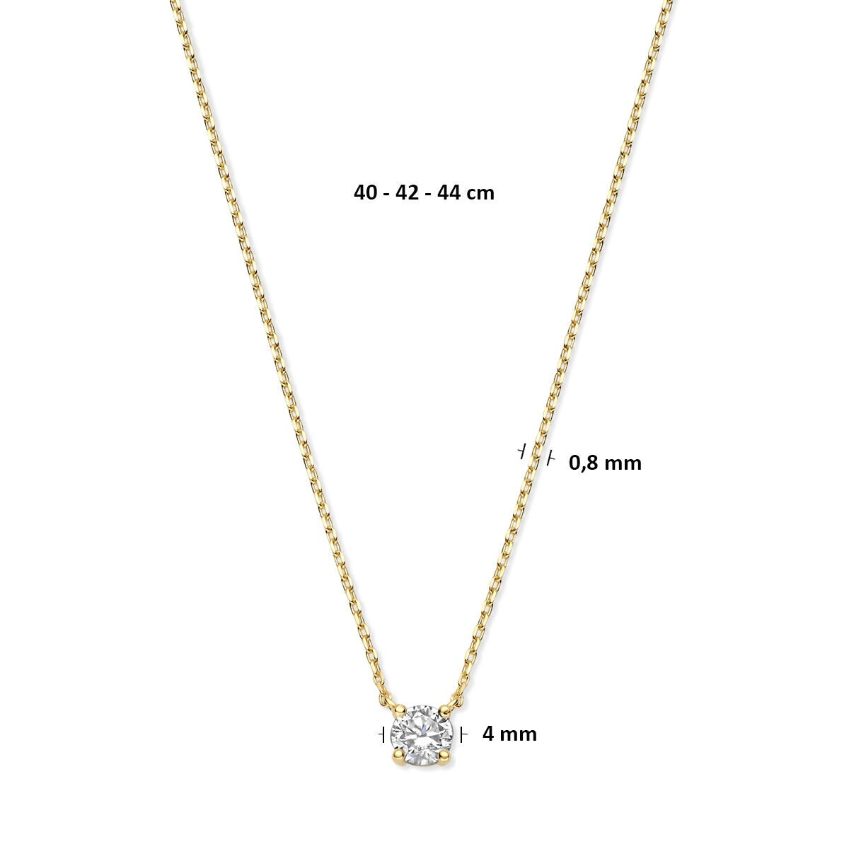Collier en or jaune 9k avec zircone