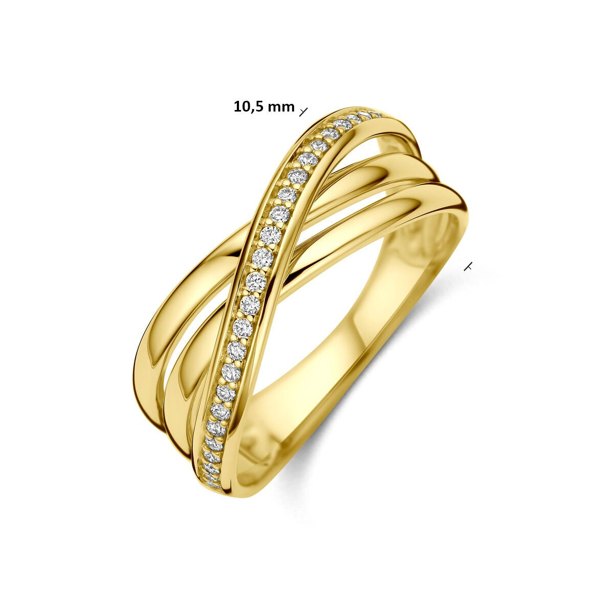 Bague alliance en or jaune 14k avec diamant 0,16 ct
