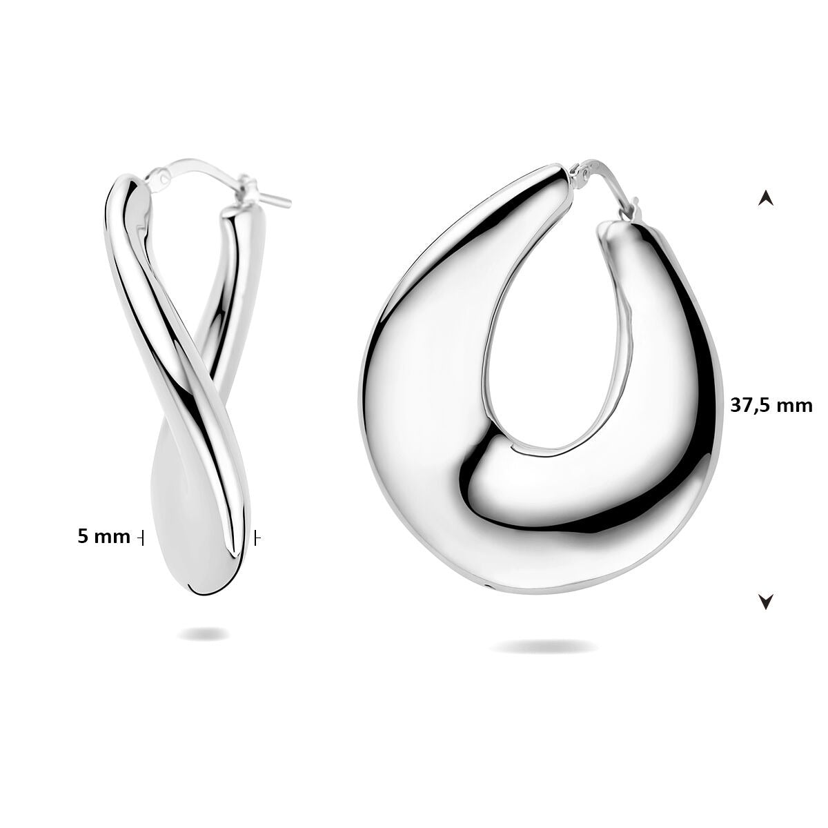 Créoles en argent – rhodié argent 925