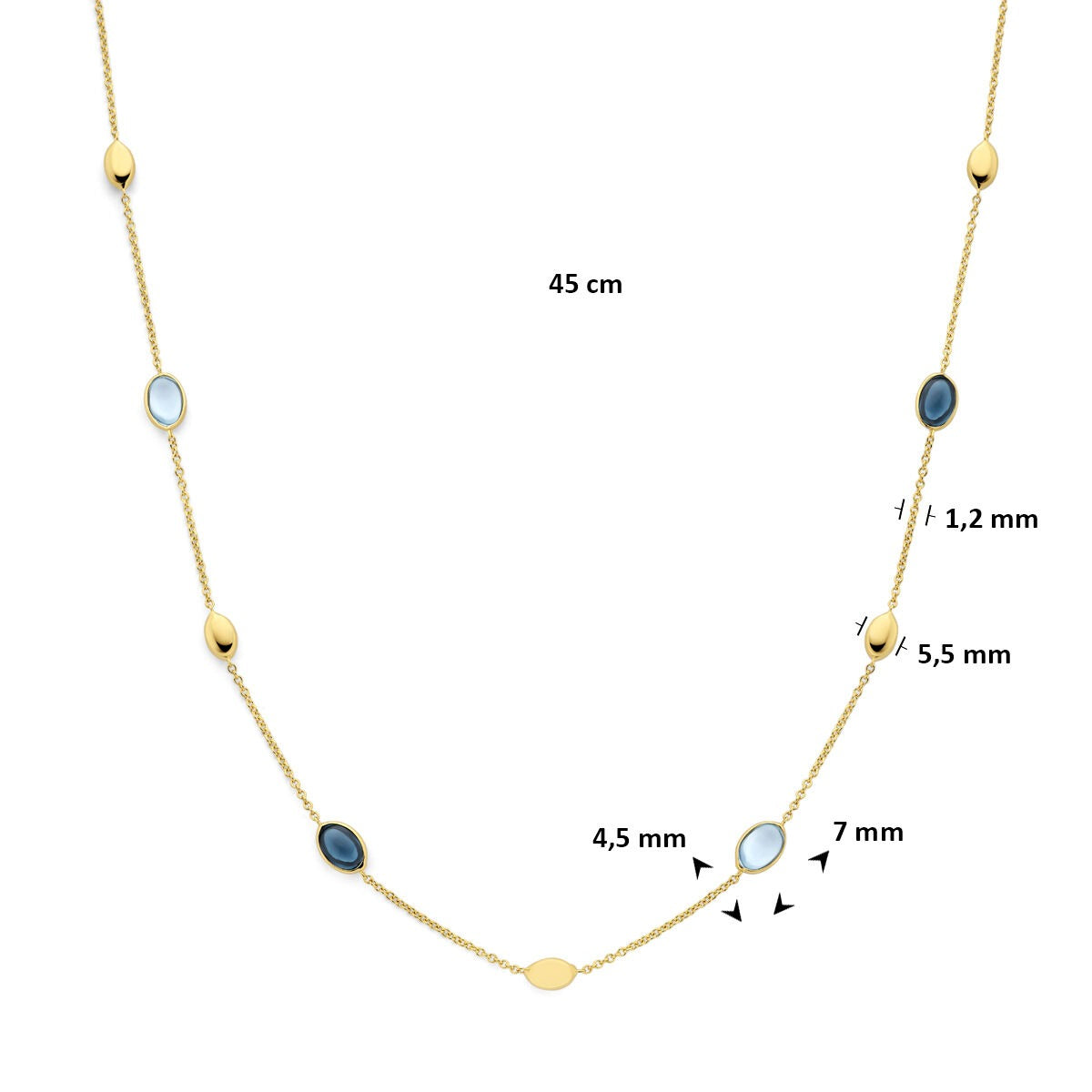 Collier en or avec topaze – or jaune 14k