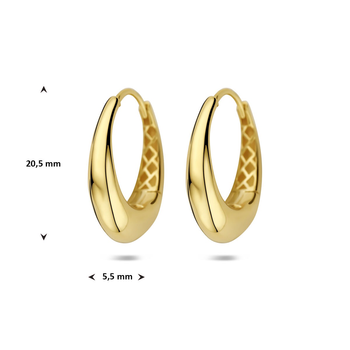Créoles en or jaune 14k pour femme