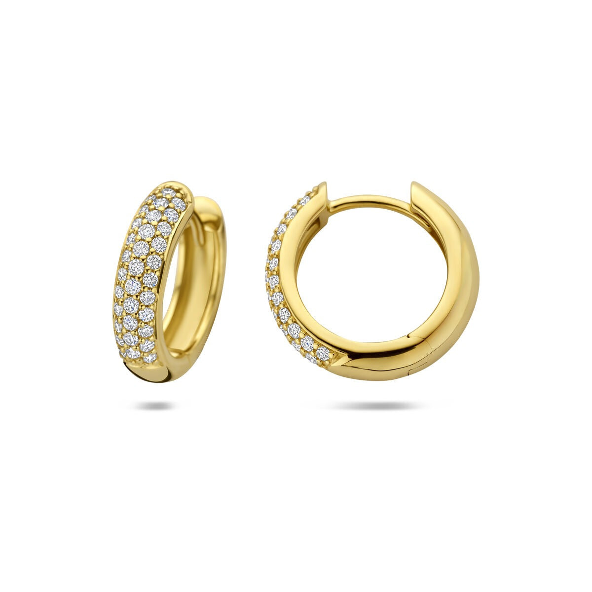 Créoles en or jaune 14k avec diamant