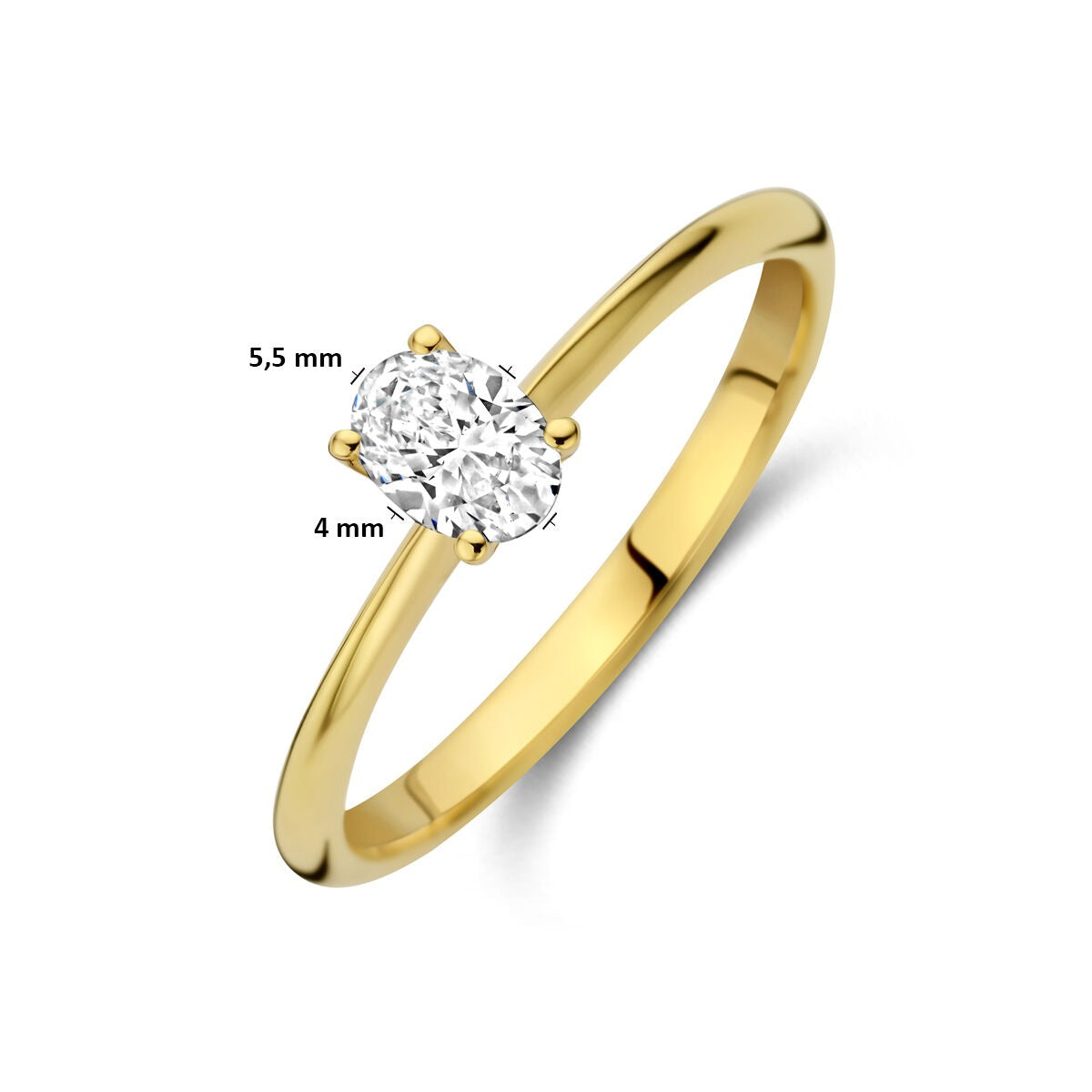 Bague en or jaune 14k avec diamant lab grown – ovale 0.30ct