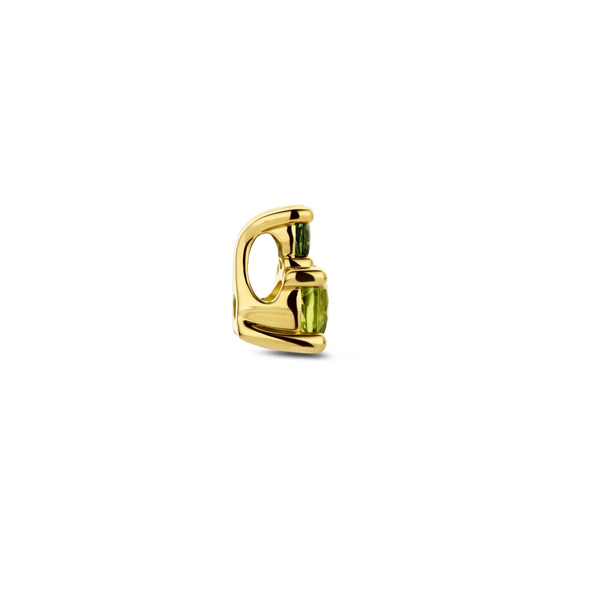 Pendentif en or jaune 14k avec péridot et tourmaline verte