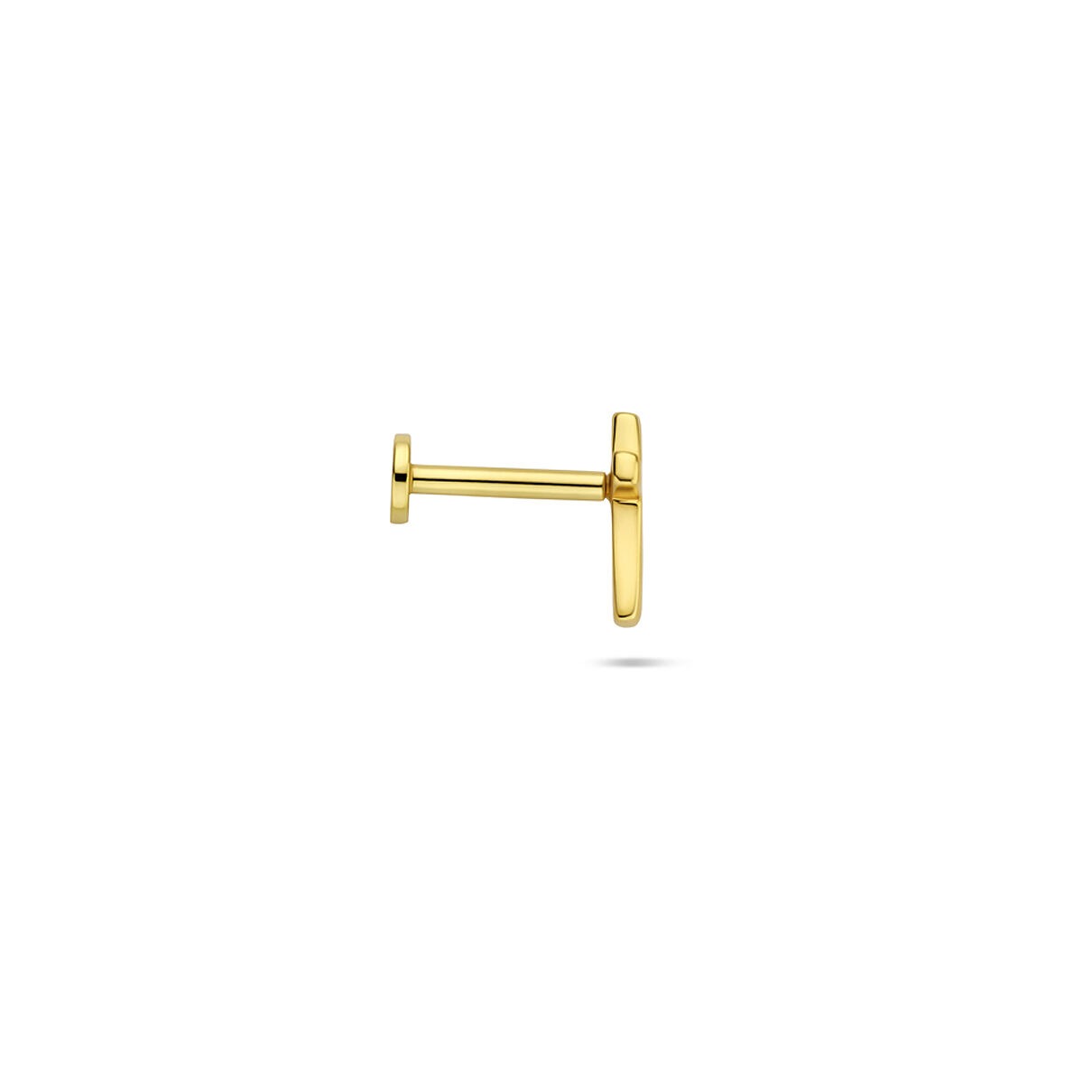 Piercing croix plaqué or argent plat arrière – argent 925