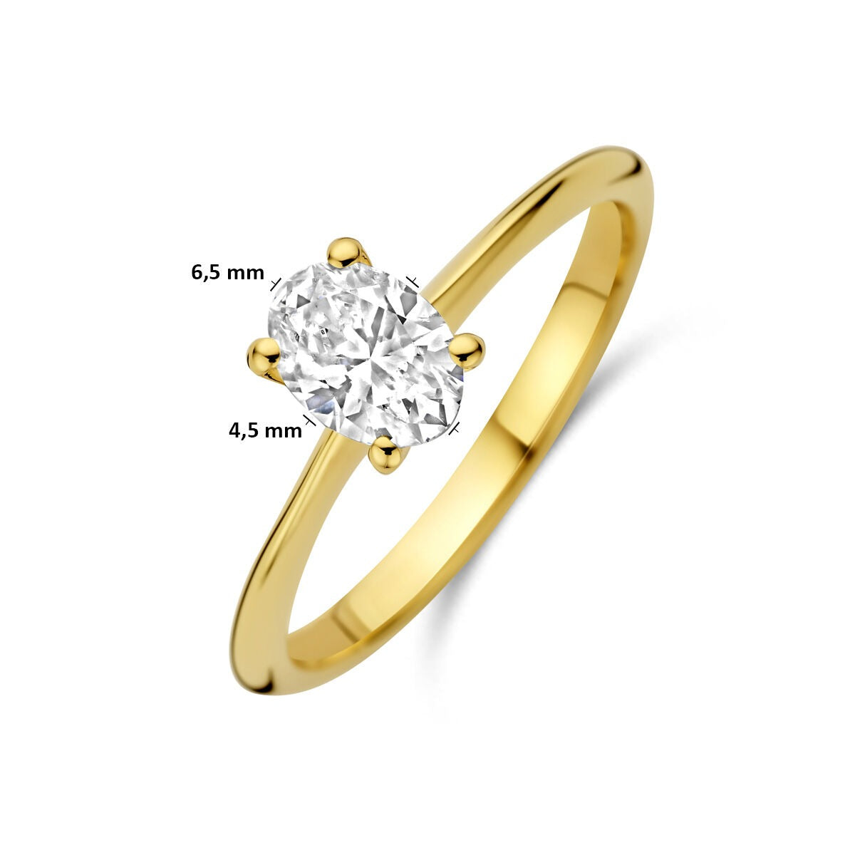 Bague en or jaune 14k avec diamant lab grown – taillé ovale 0.50ct