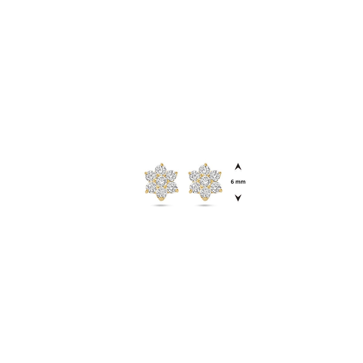 Puces d'oreilles en or jaune avec zircone – 9k