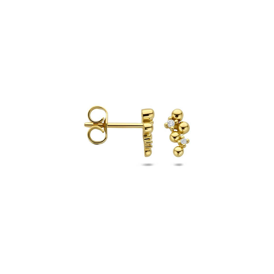 Gouden oorknoppen met diamant – 14k geelgoud