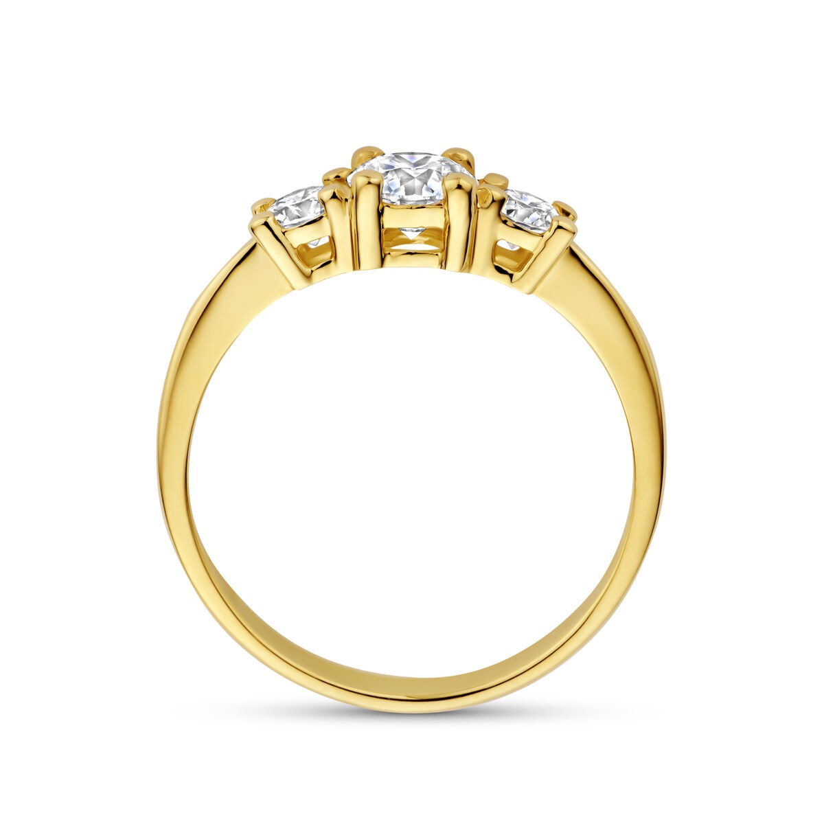 Bague en or jaune 14k avec diamant cultivé en laboratoire – incluant certificat