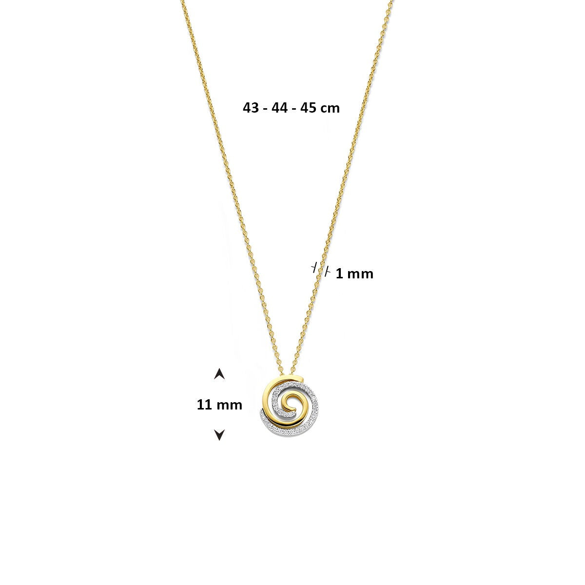 collier bicolore en or 14k avec diamant