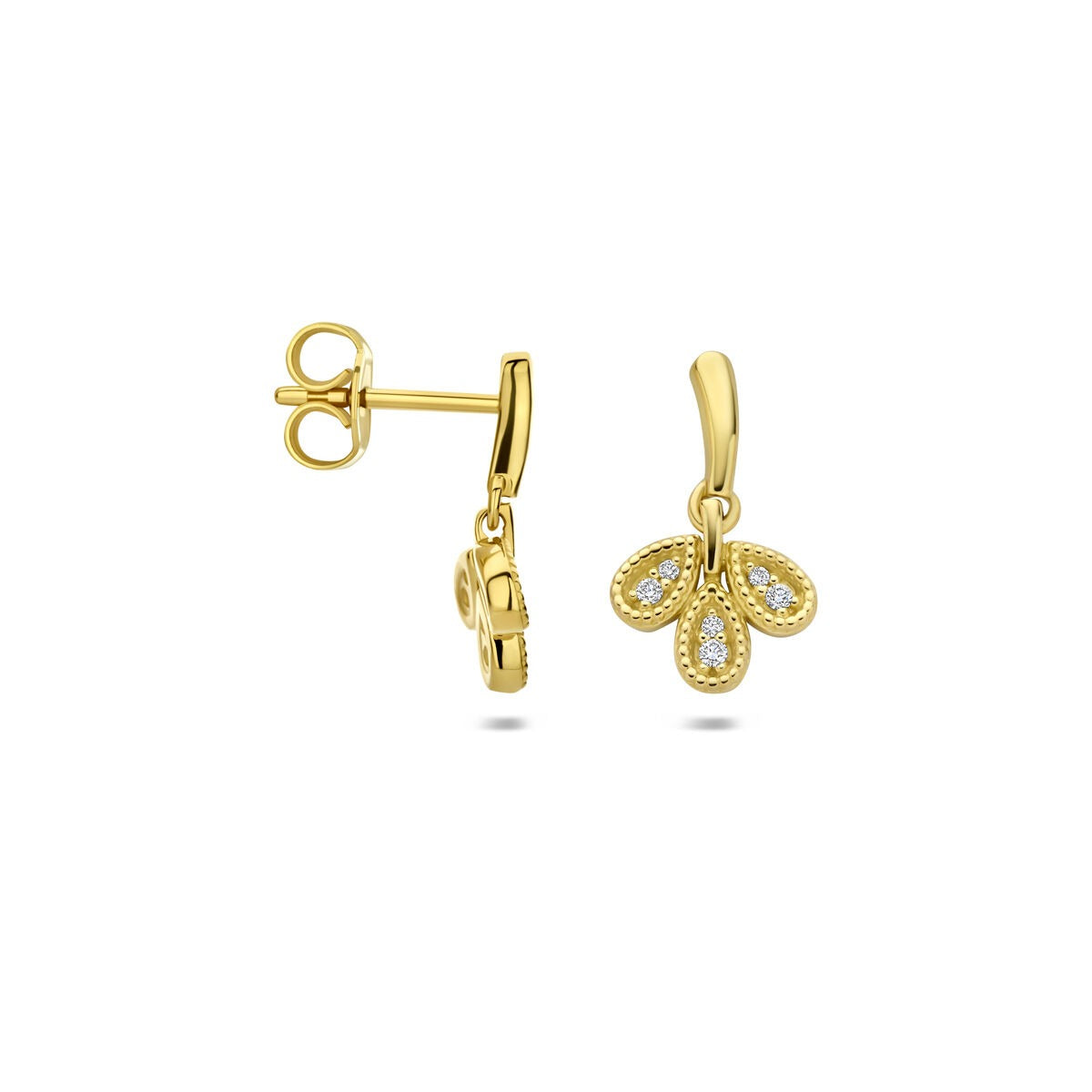 Boucles d'oreilles en or avec diamant – 14k or jaune