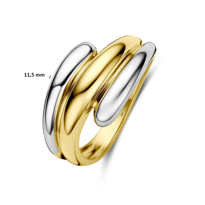 14k Bicolor geel- en witgouden ring