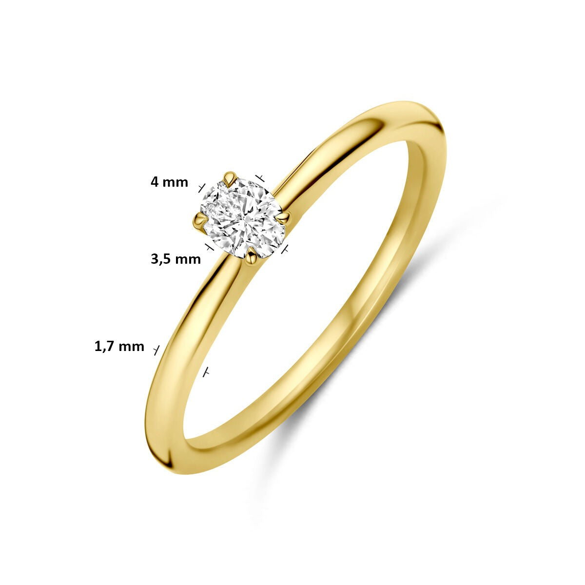 Bague en or jaune 14k avec diamant 0,21 ct solitaire