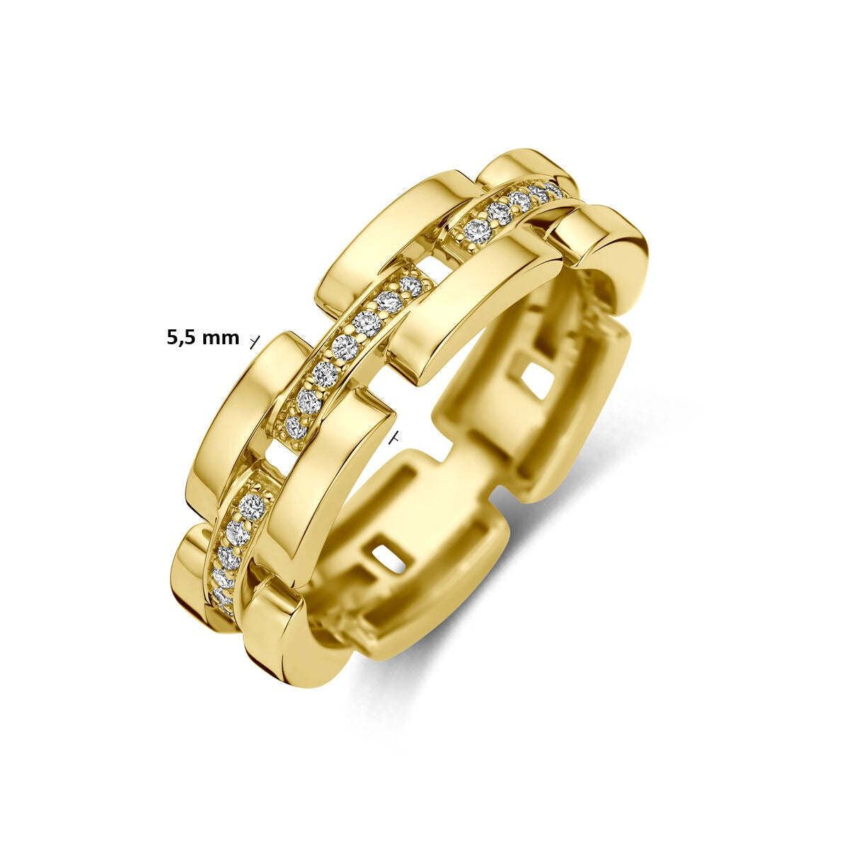 bague en or jaune 14k avec diamant
