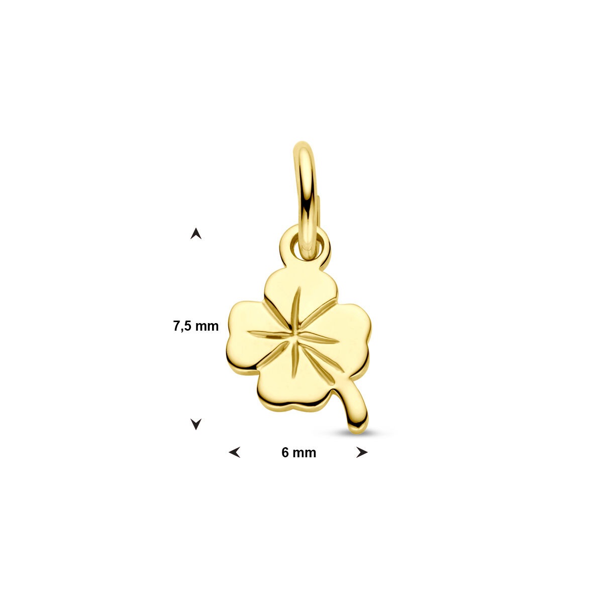 Pendentif trèfle en or – or jaune 9k