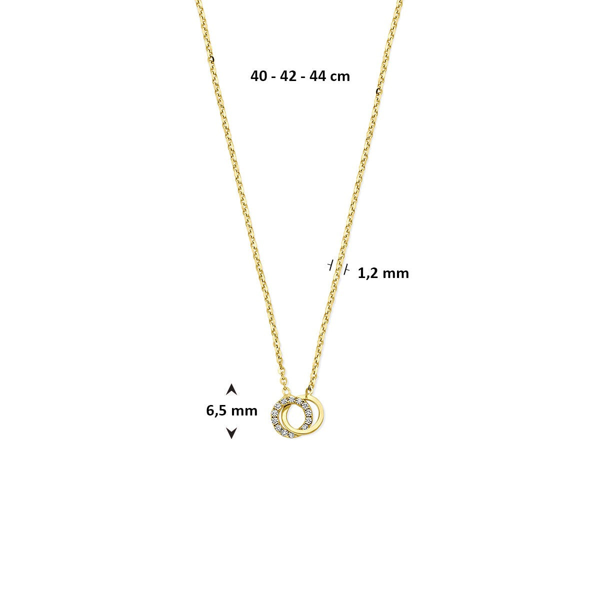 collier en or jaune pour femme avec zircone