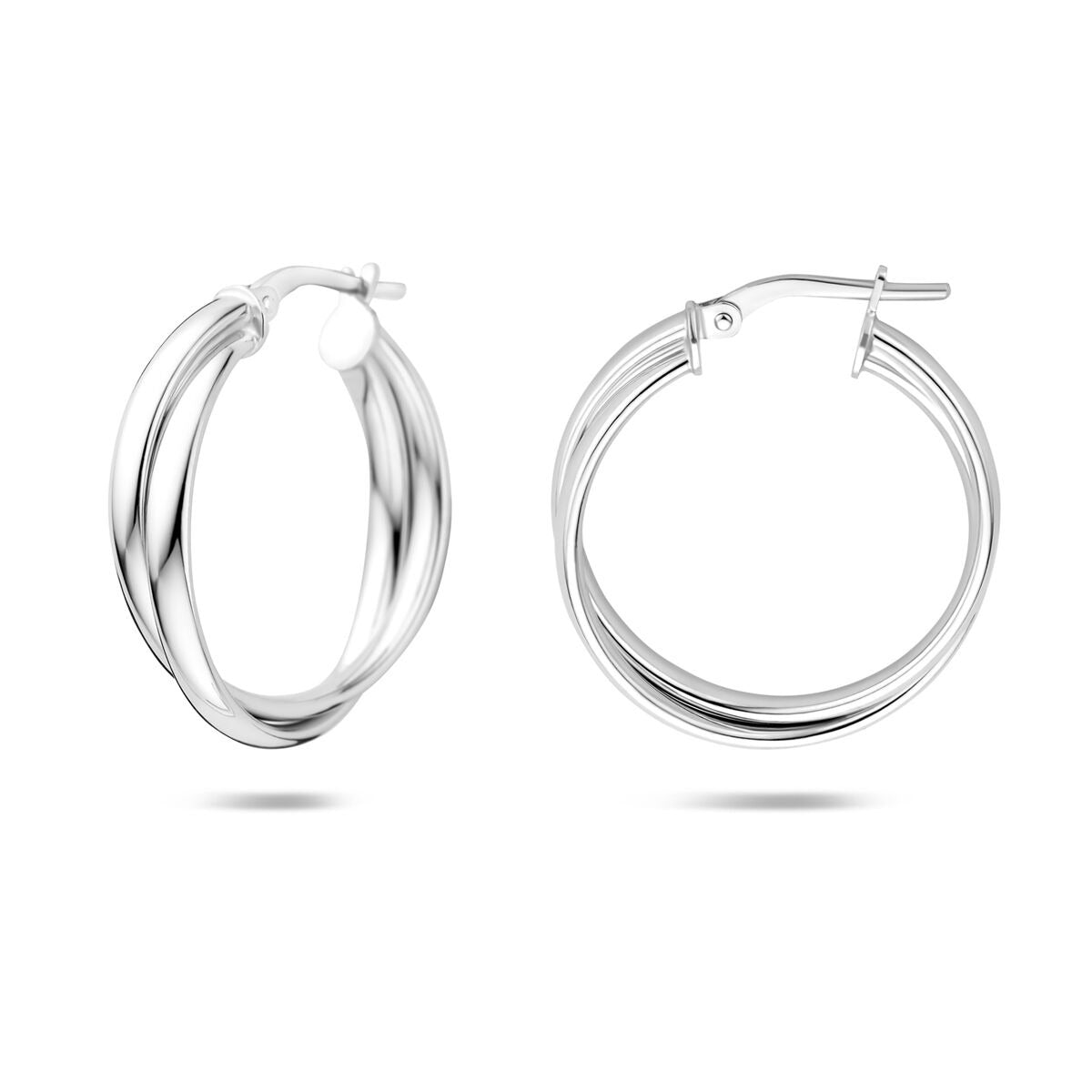 Créoles en argent rhodié 24,5 mm