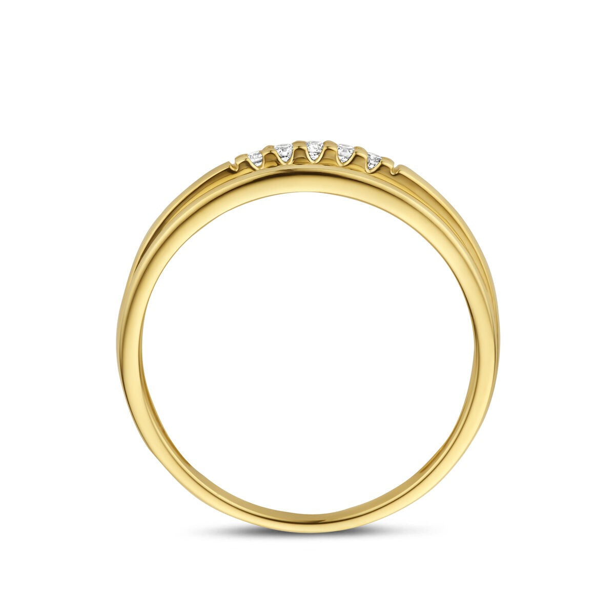 Bague pour femme en or avec diamant – or jaune 14k
