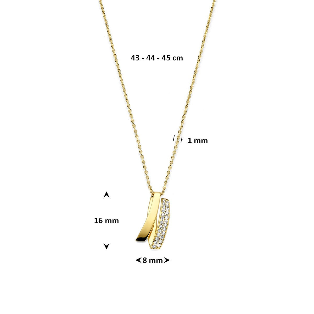 collier en or jaune 14k avec diamant