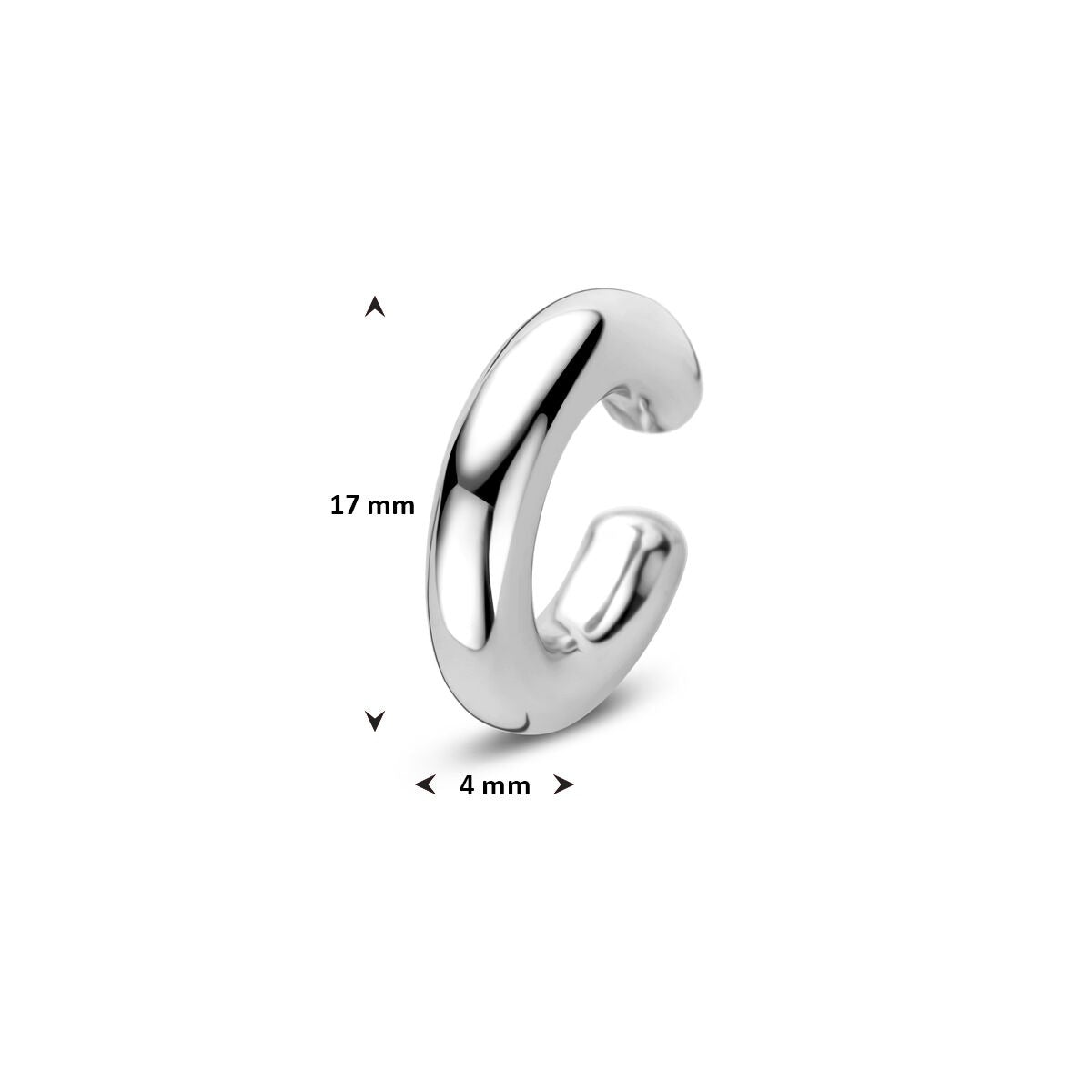 Ear cuff en argent 925 rhodié – design épuré