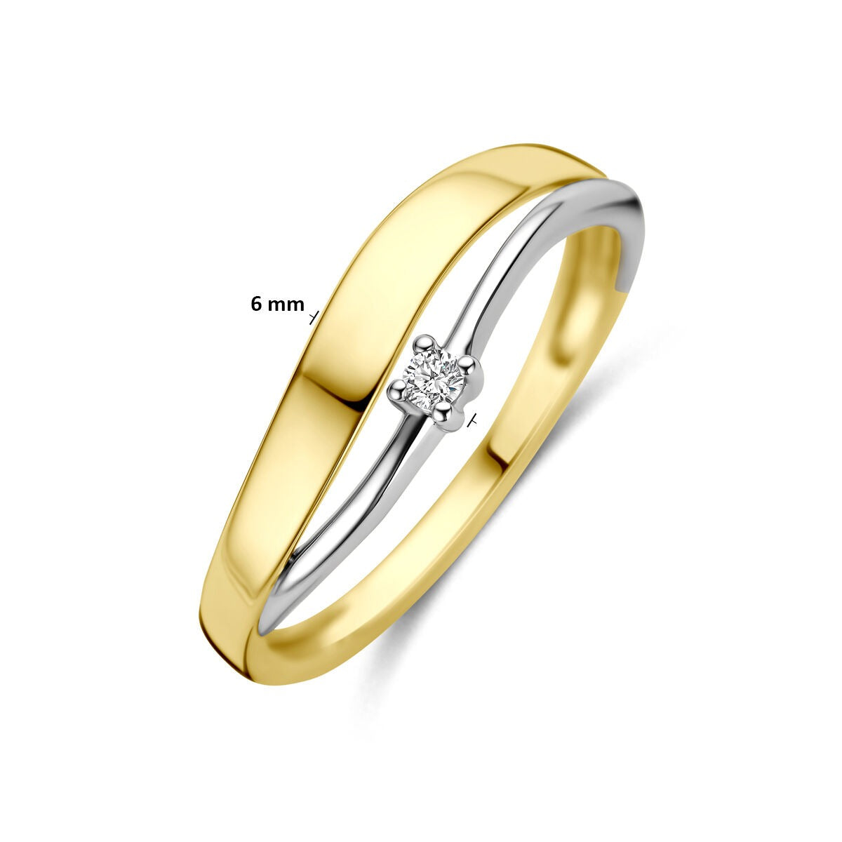 bague en or jaune et blanc bicolore avec diamant