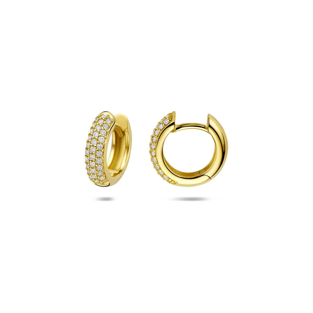 Créoles en or jaune 14k avec diamant