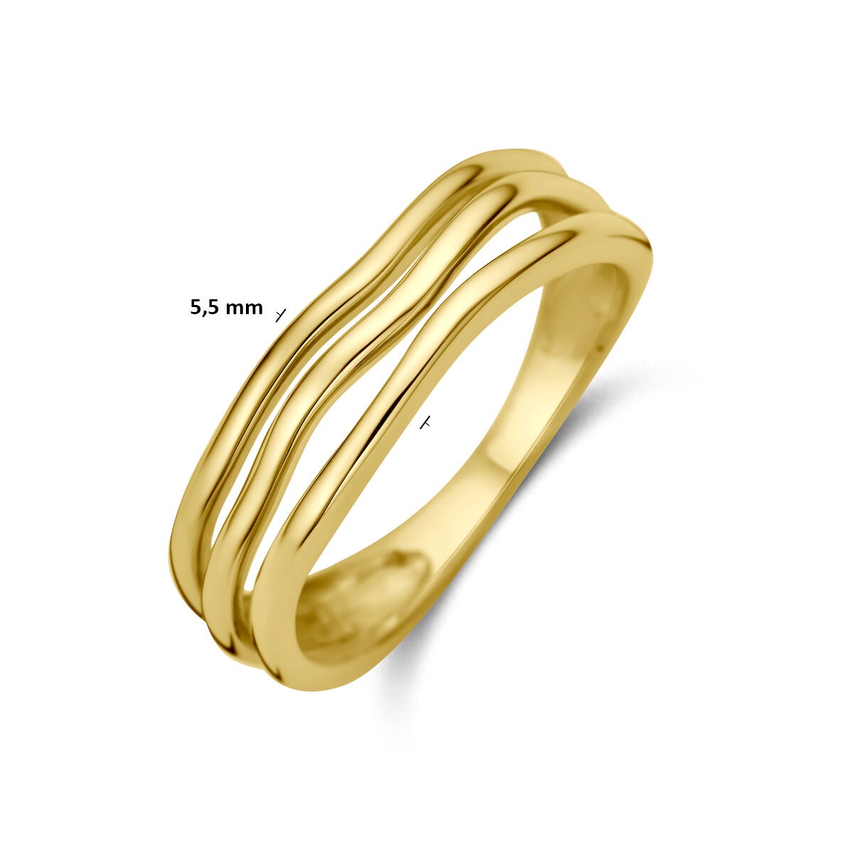 Bague en or jaune 14k 5,5 mm pour femme