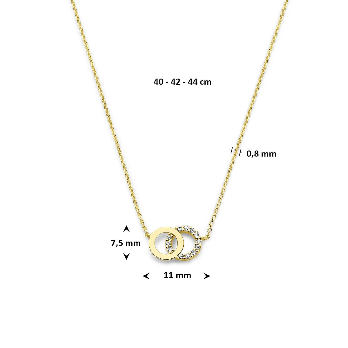 collier en or jaune 9k avec zircone