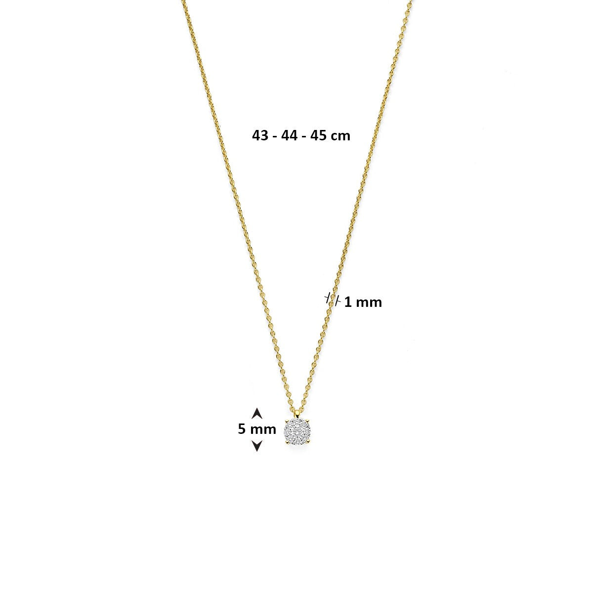 collier bicolore en or 14k avec diamant